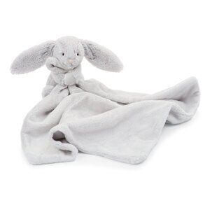 Jellycat Bashful Grey Bunny Soother, 13.5 inches - Security Blanket and Lovey